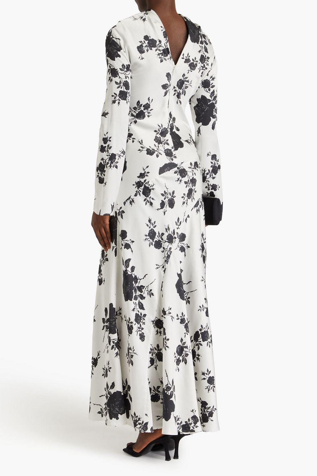 PHILOSOPHY DI LORENZO SERAFINI Draped floral-print satin maxi dress