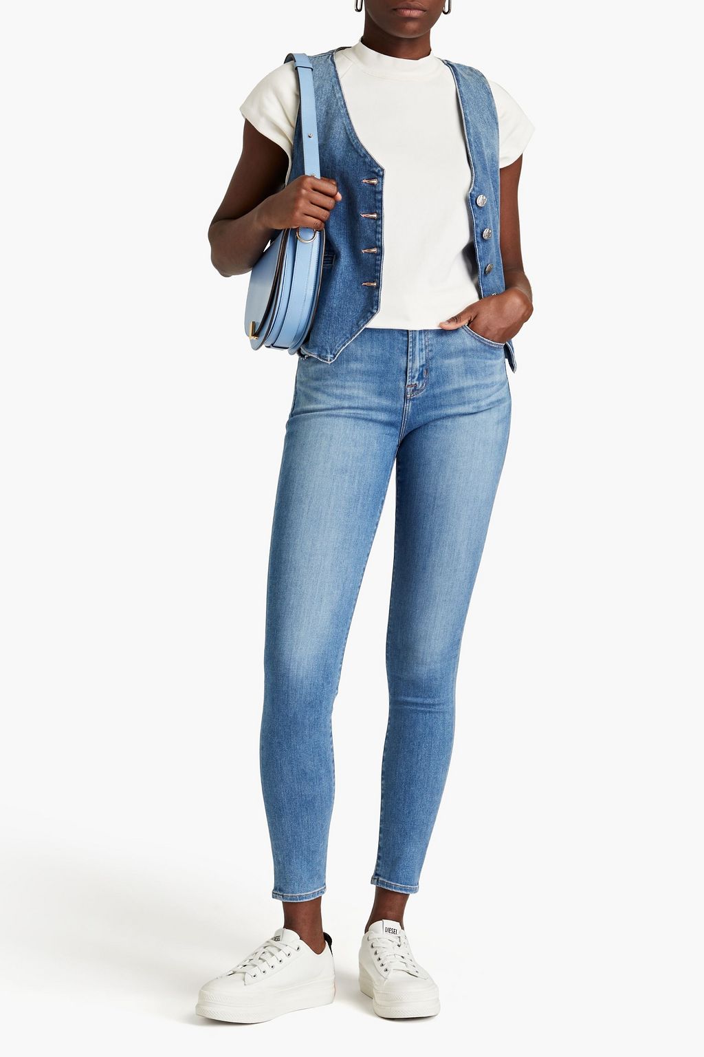J BRAND 페이디드 하이라이즈 스키니 진