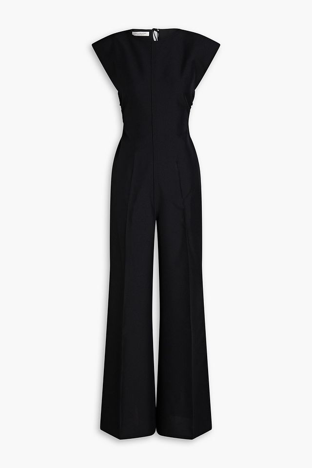Cutout crepe wide-leg jumpsuit