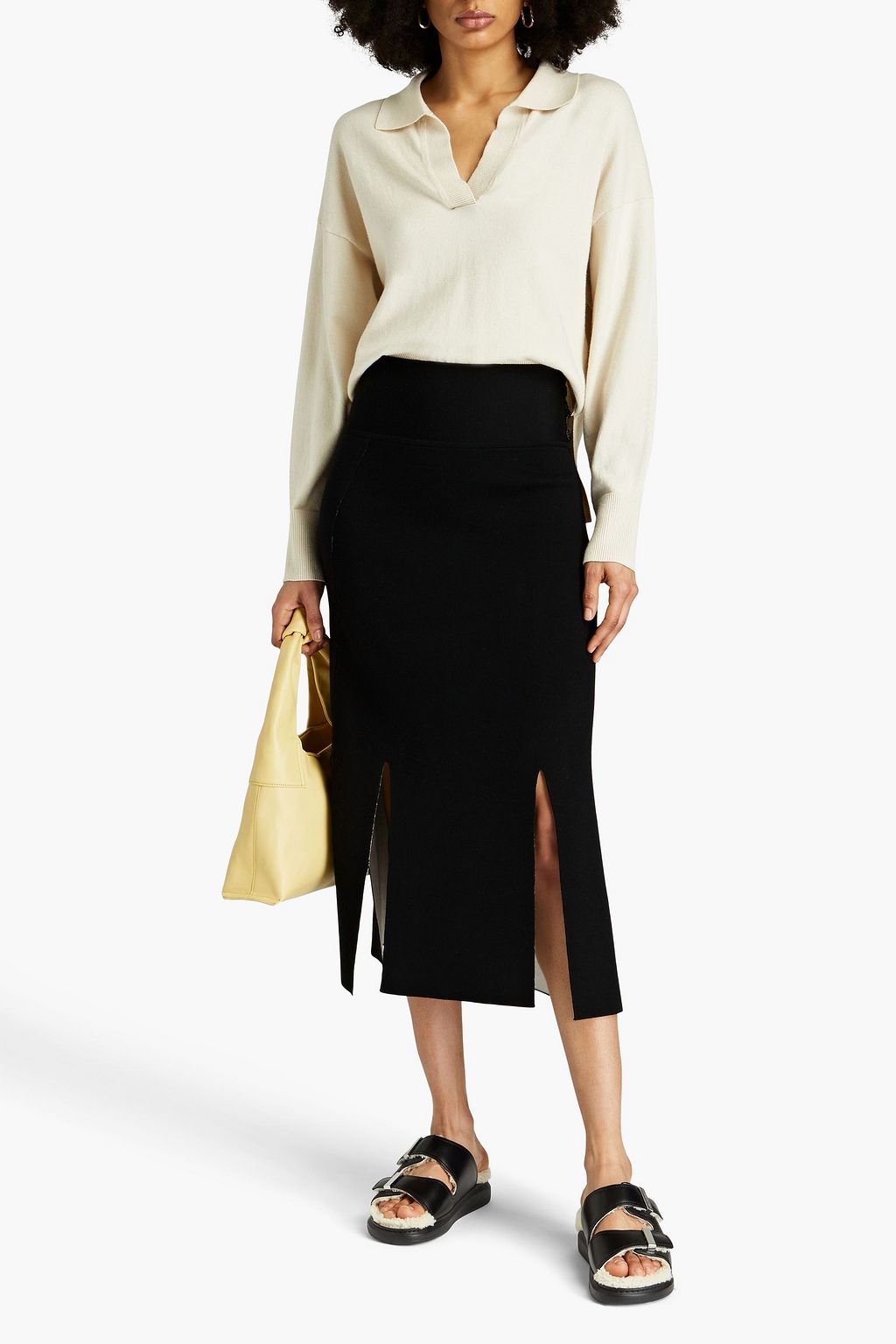 3.1 PHILLIP LIM Wool-blend crepe midi skirt