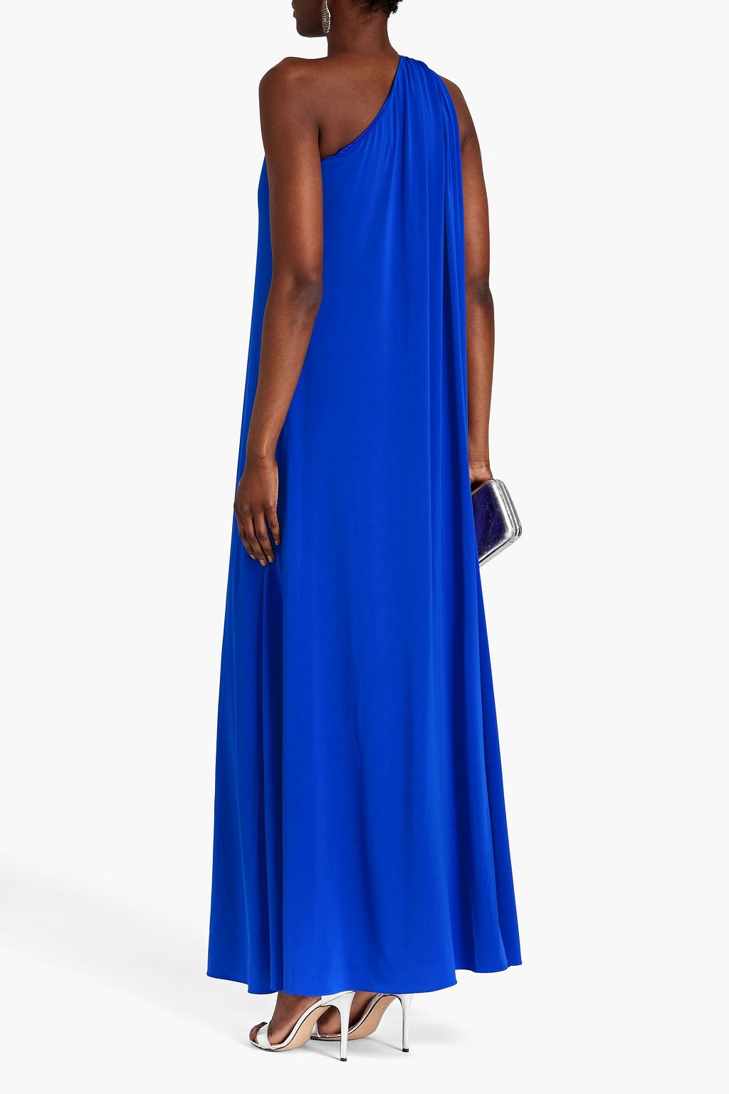 HALSTON Andra one-shoulder twisted satin-jersey gown