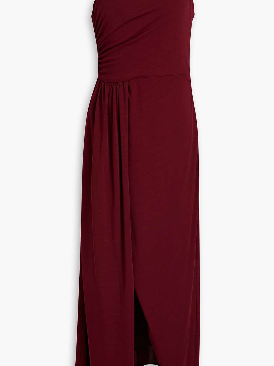 camille one-shoulder draped jersey midi dress