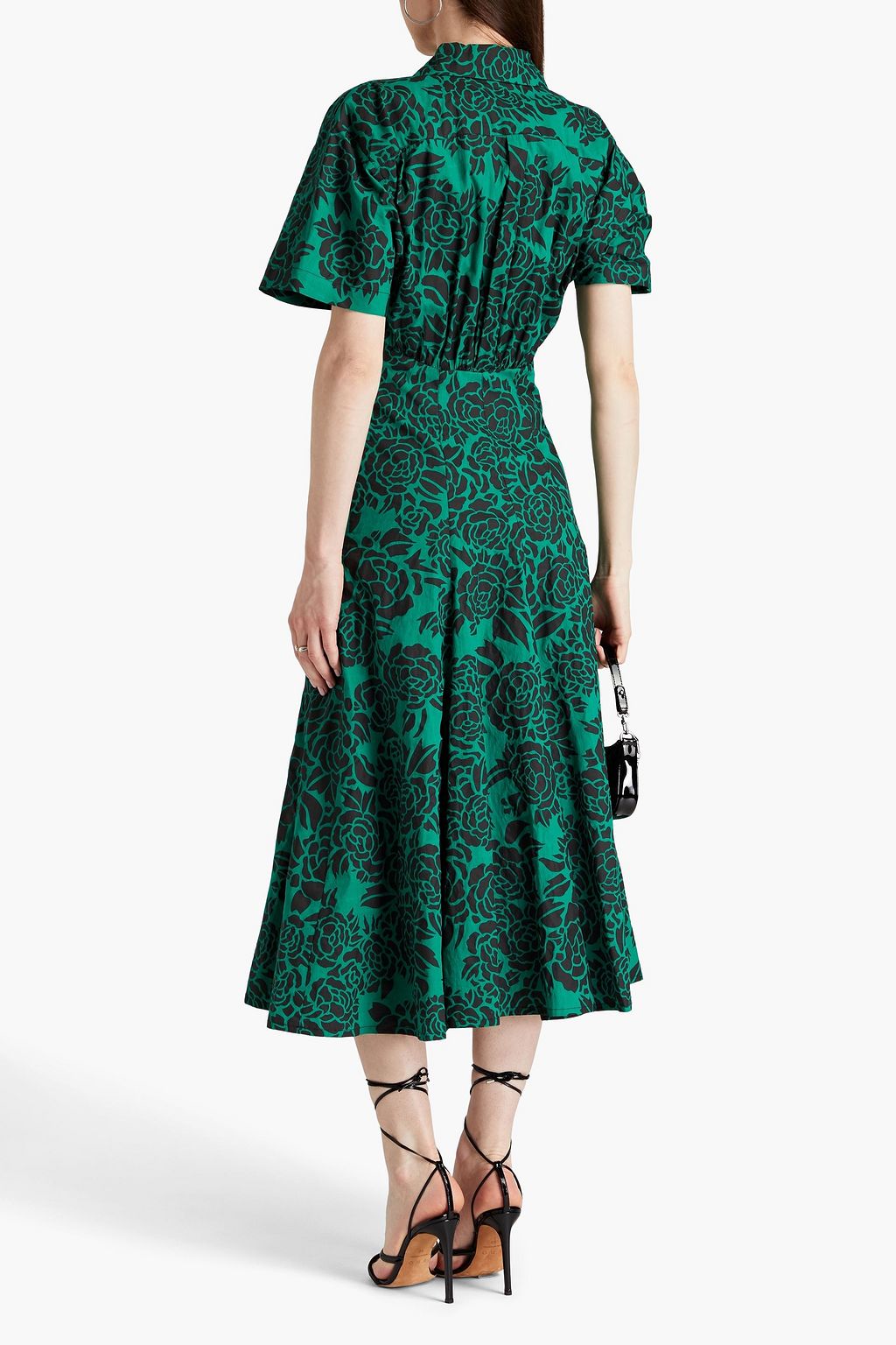 PHILOSOPHY DI LORENZO SERAFINI Hemdkleid in Midilänge aus Baumwollpopeline mit floralem Print