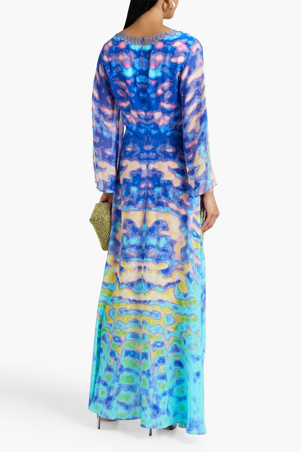 CAMILLA Cutout embellished silk crepe de chine maxi dress