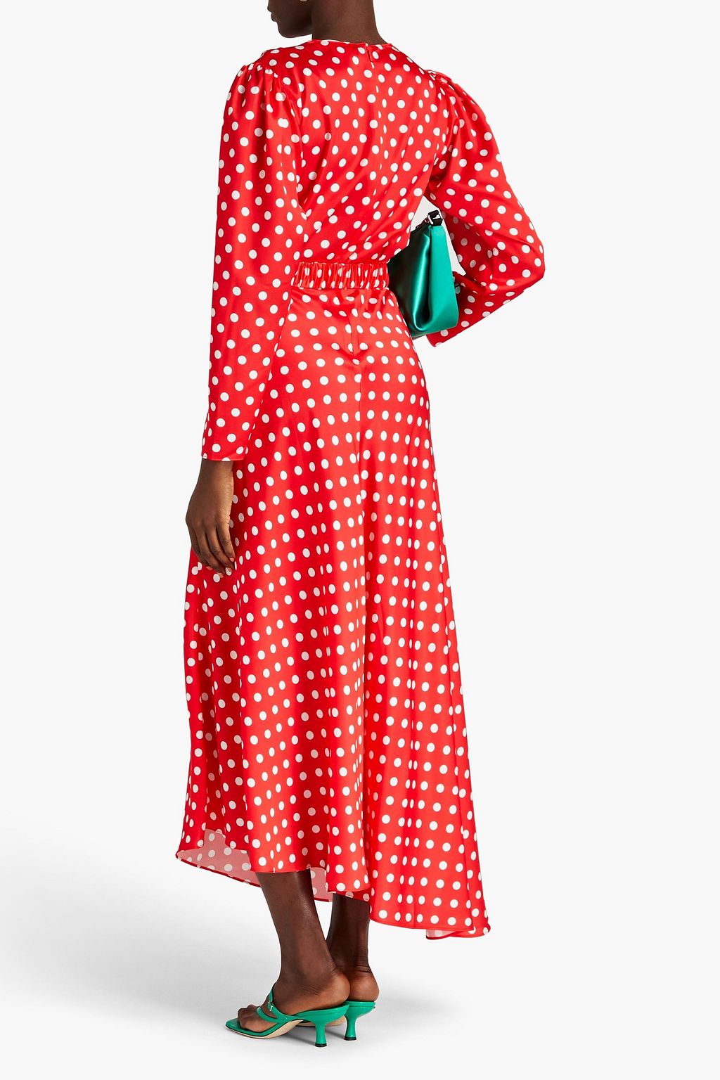 RONNY KOBO Carmen belted polka-dot satin maxi dress | THE OUTNET