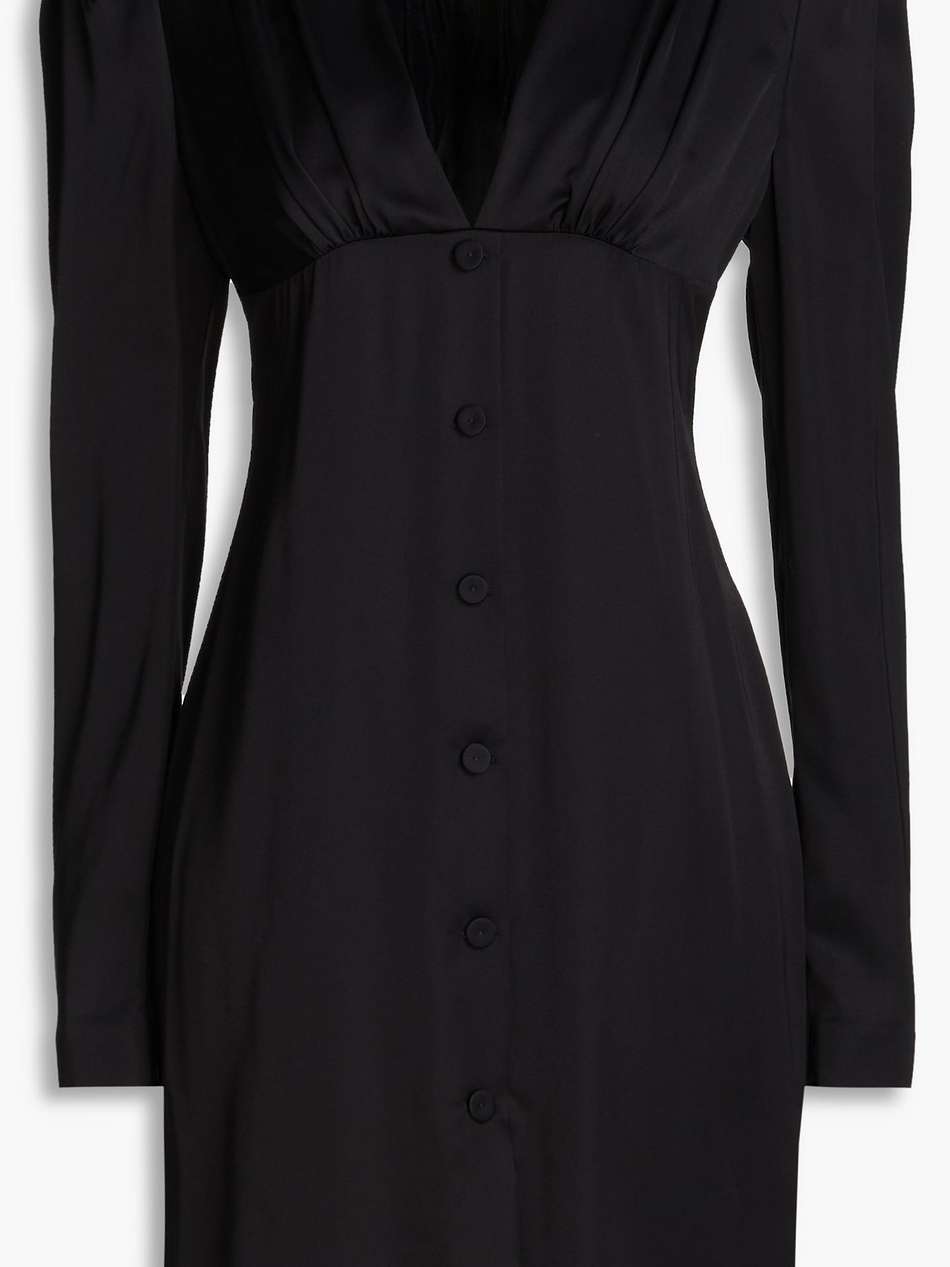 gathered satin mini dress