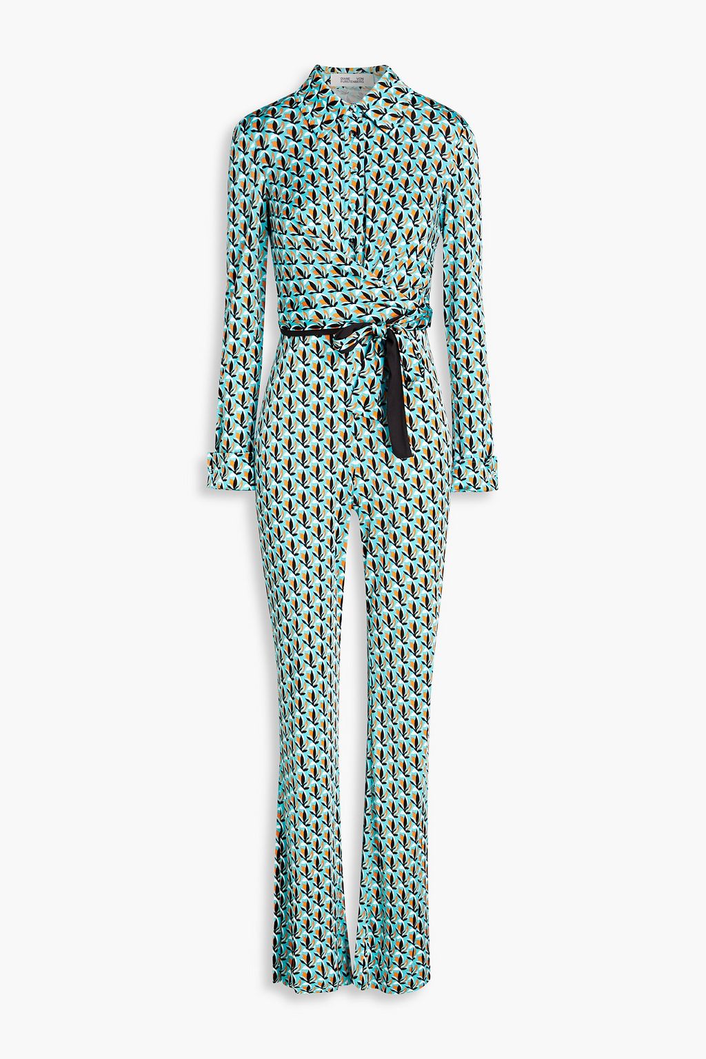 DIANE VON FURSTENBERG Michele printed jersey wide-leg jumpsuit | THE OUTNET