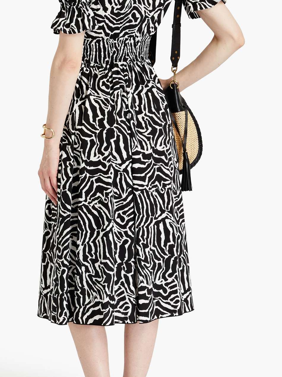 erica zebra-print cotton-blend poplin midi dress