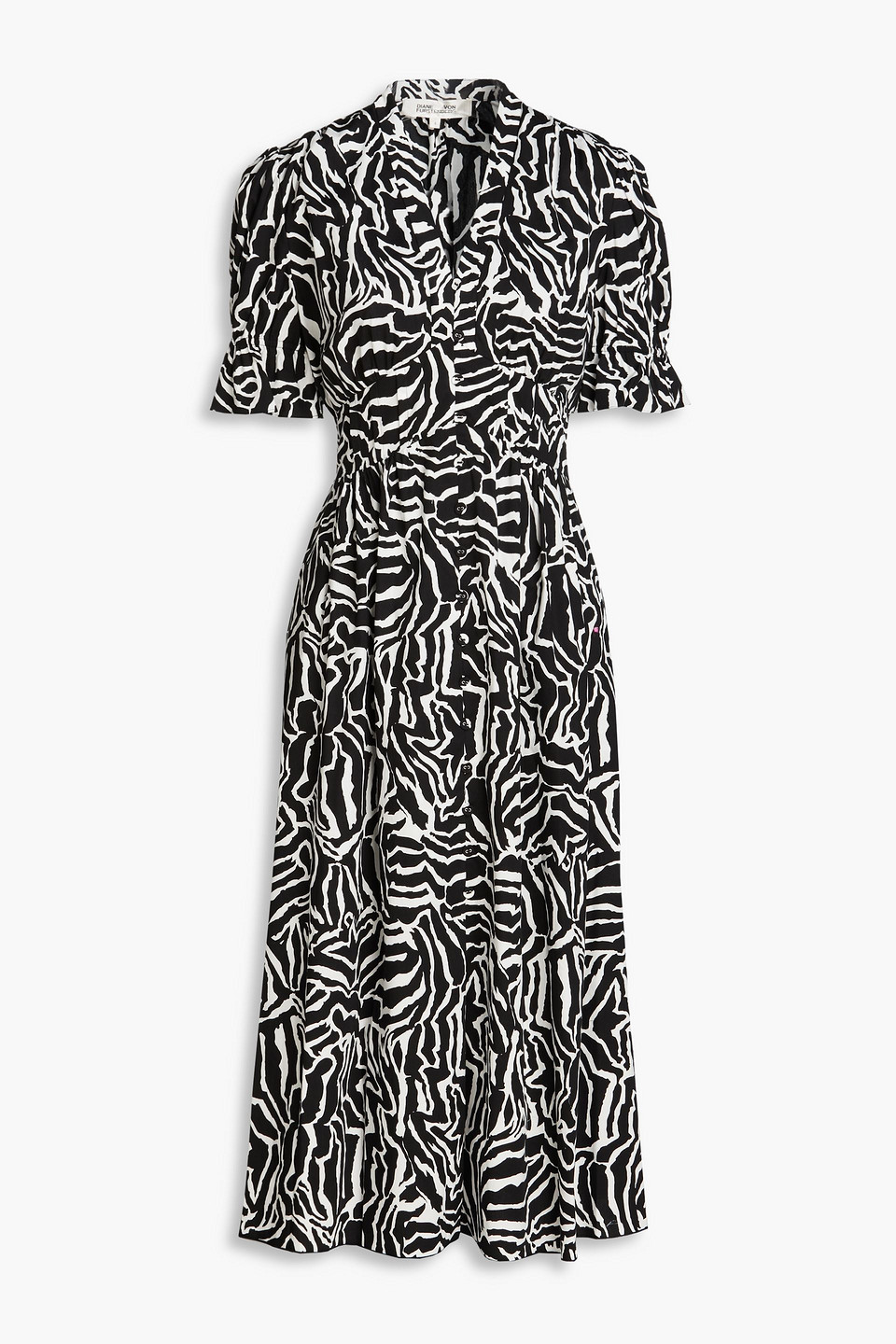 Diane Von Furstenberg Erica Tiger-print Midi Dress In Black