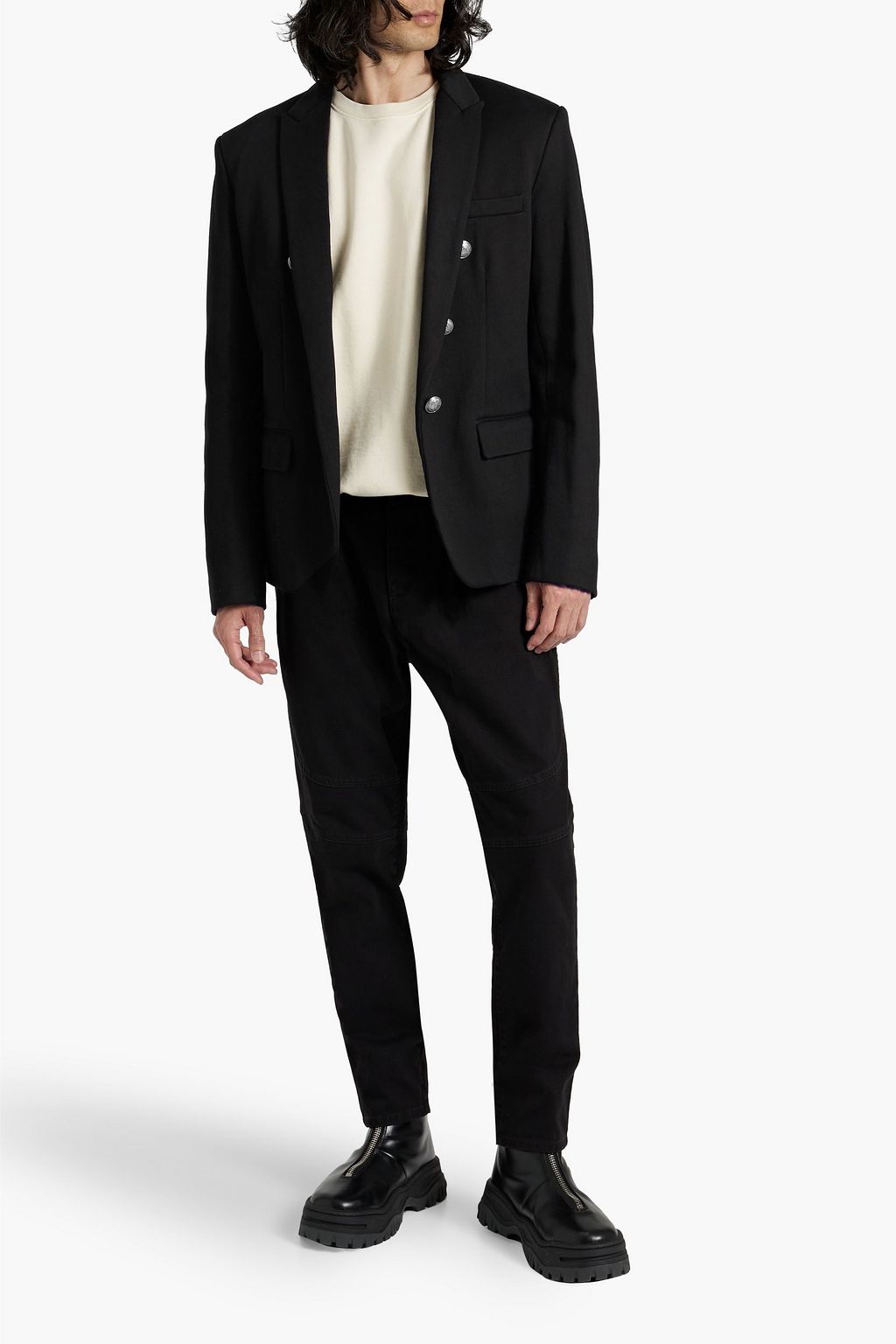 BALMAIN Button-embellished cotton blazer