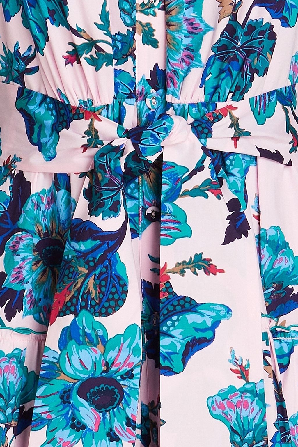 DIANE VON FURSTENBERG Queena gestuftes Hemdkleid aus Popeline aus einer Baumwollmischung in Midilänge mit floralem Print