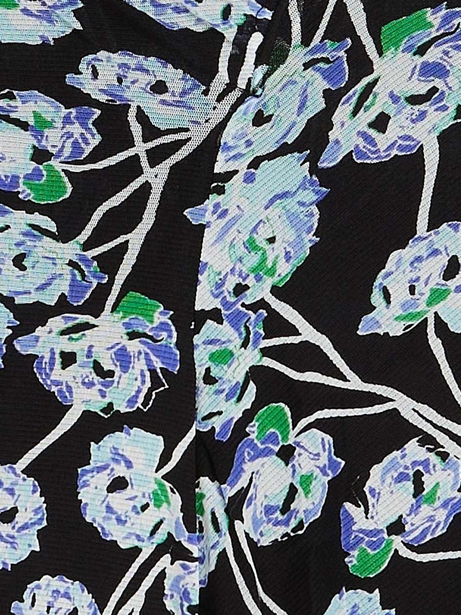 missy ruched floral-print stretch-mesh dress