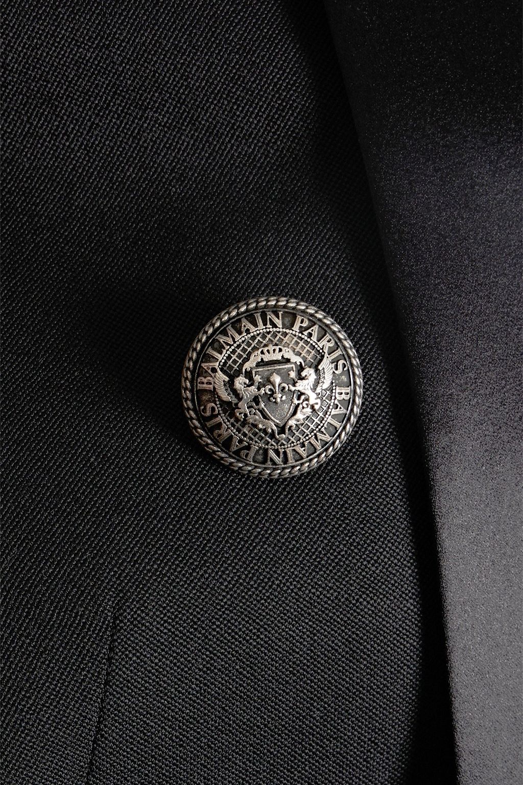 BALMAIN Satin-trimmed wool blazer