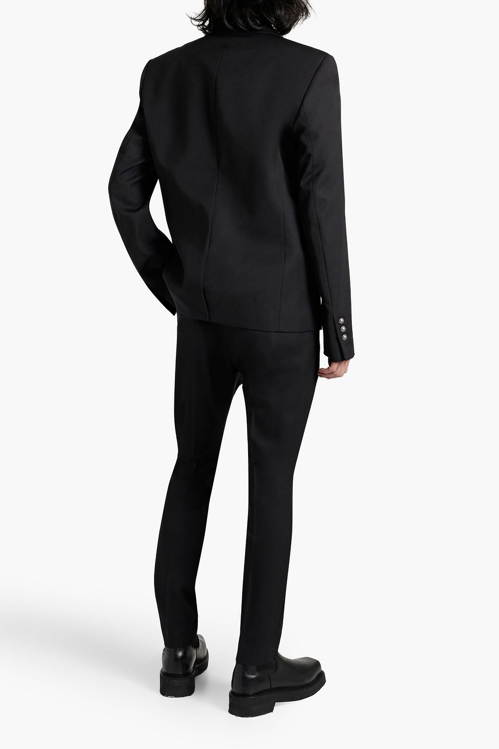 BALMAIN Satin-trimmed wool blazer