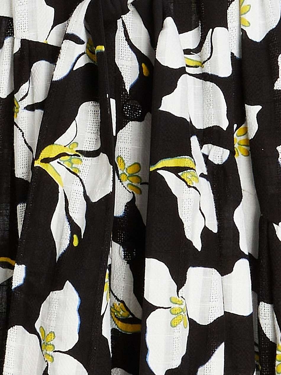luna floral-print cotton-jacquard midi shirt dress