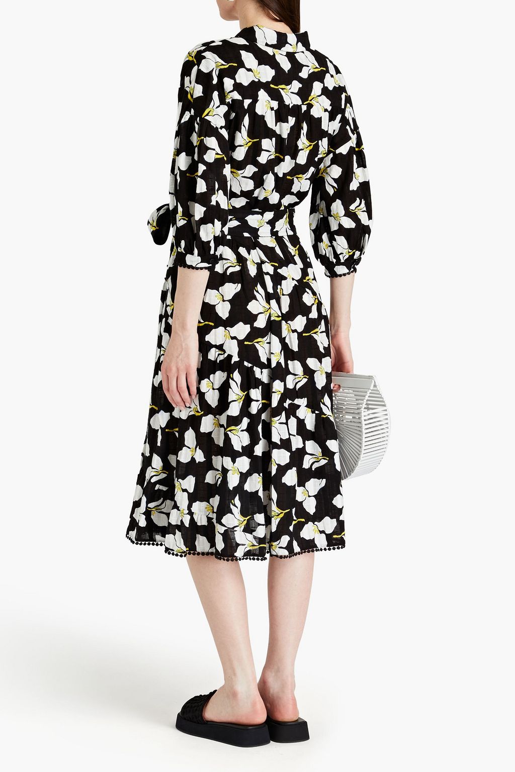 DIANE VON FURSTENBERG Luna floral-print cotton-jacquard midi shirt ...