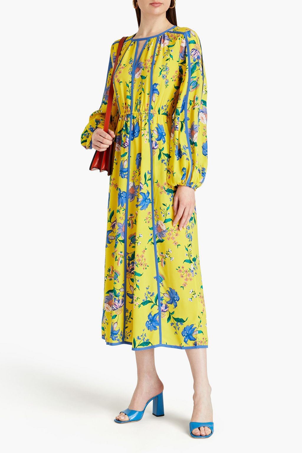 DIANE VON FURSTENBERG Scott cutout floral-print crepe midi dress | THE ...