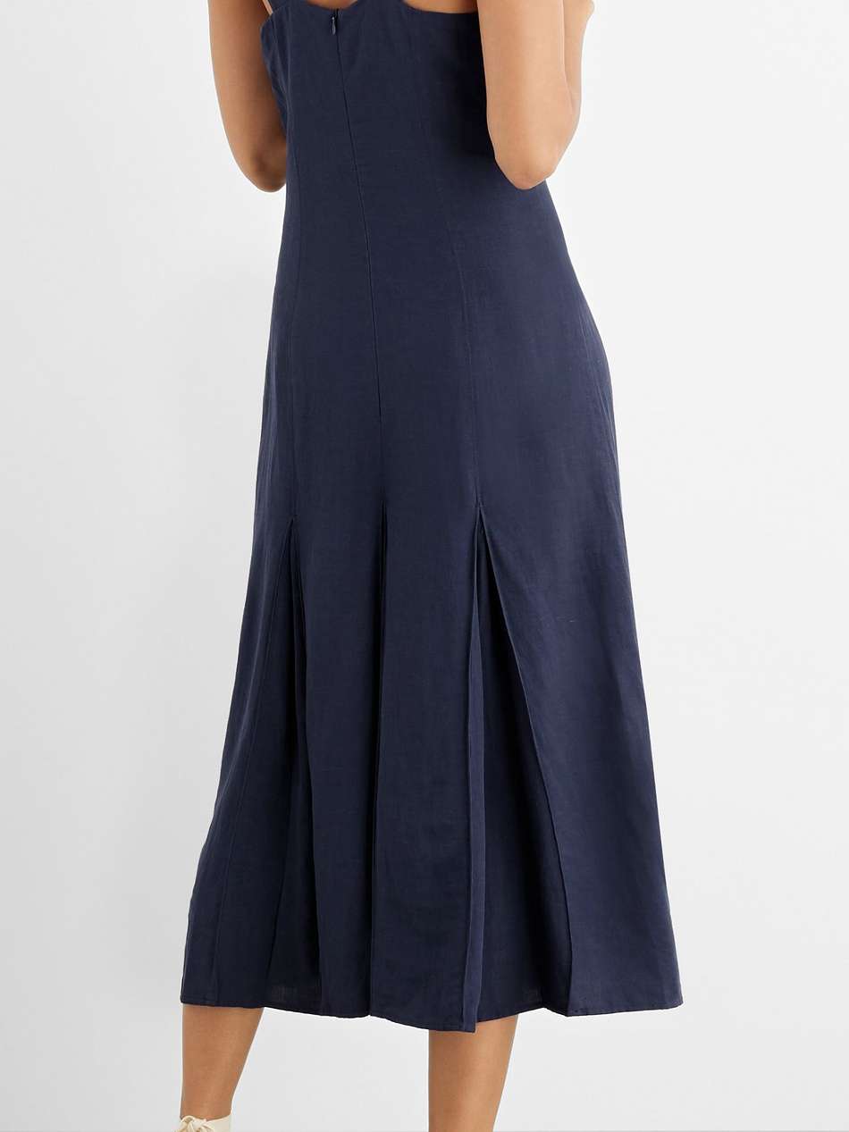 dalia pleated woven midi dress