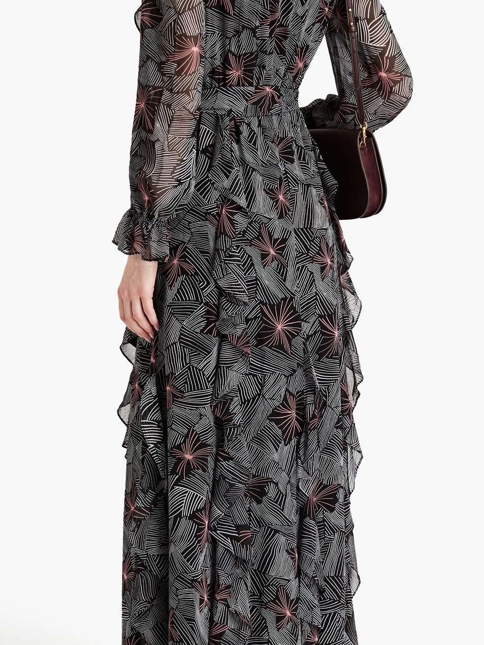 gilligan ruffled printed chiffon maxi dress