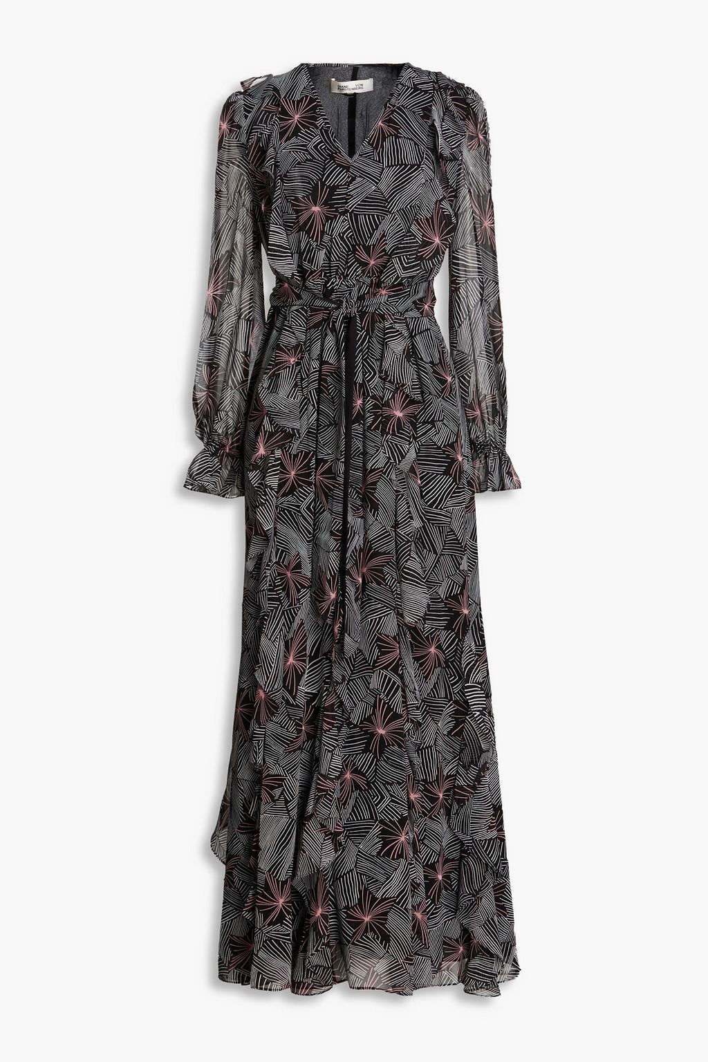 DIANE VON FURSTENBERG Gilligan ruffled printed chiffon maxi dress | THE ...