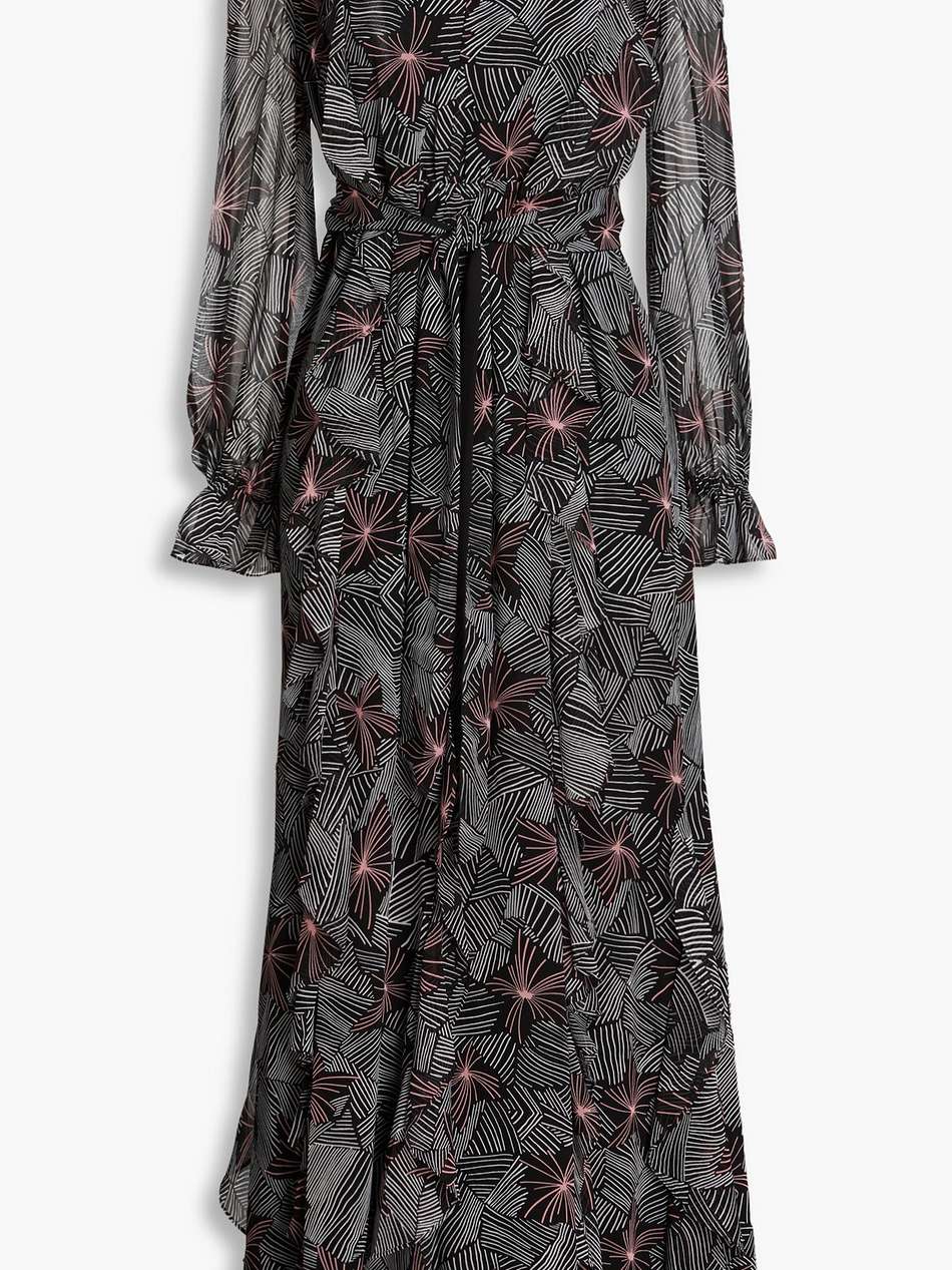 gilligan ruffled printed chiffon maxi dress