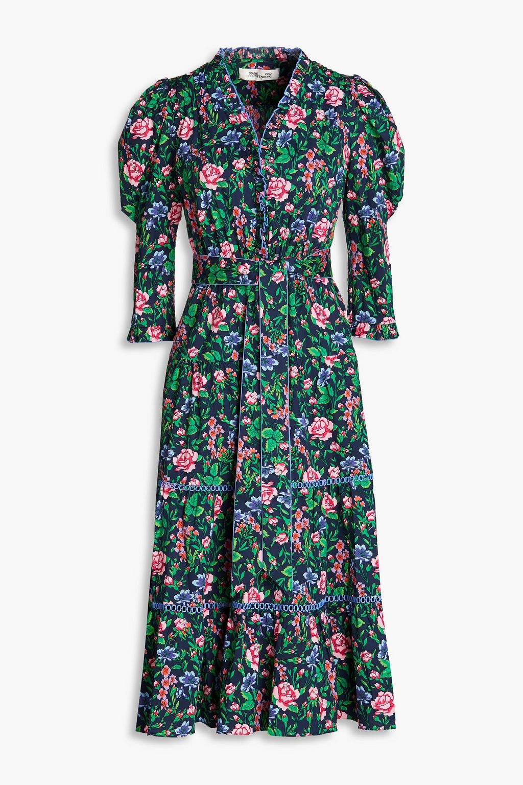 DIANE VON FURSTENBERG Leylani floral-print stretch cotton-poplin midi ...