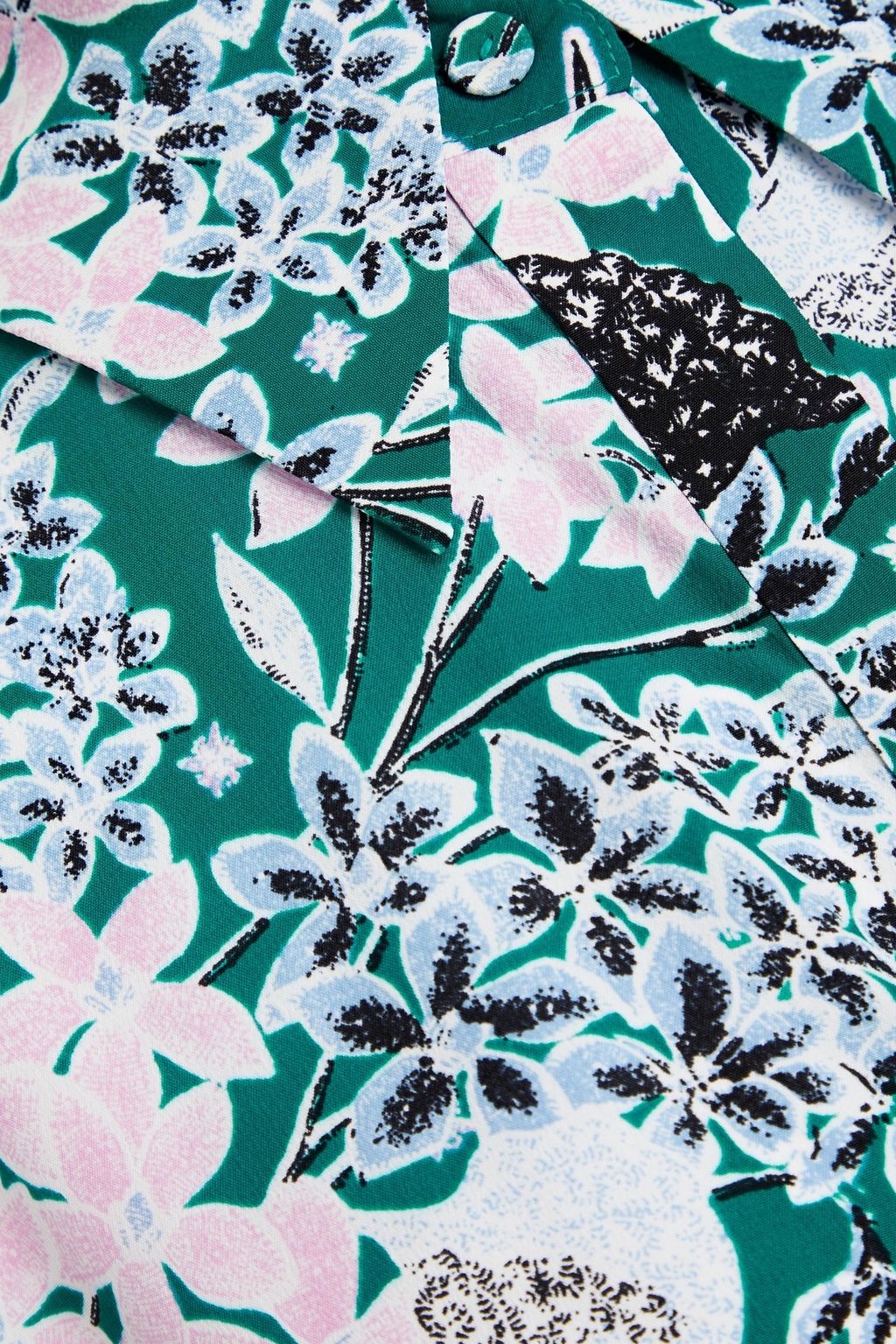 DIANE VON FURSTENBERG クレープデシン シャツワンピース フローラルプリント