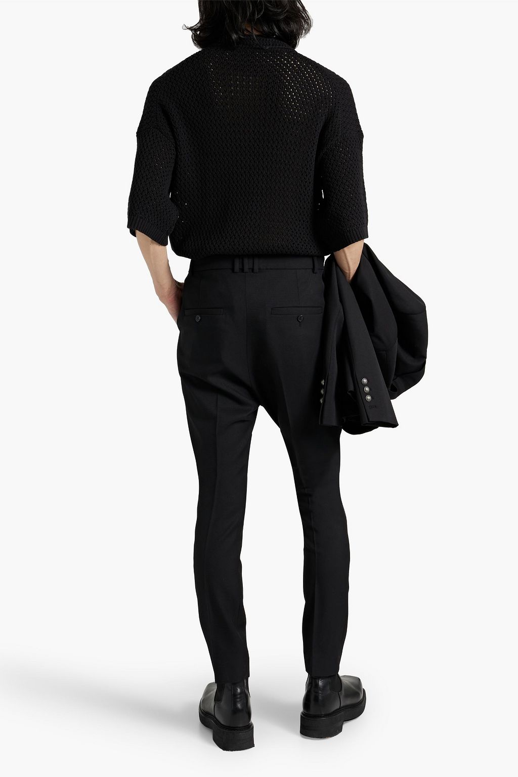 BALMAIN Slim-fit wool-twill suit pants
