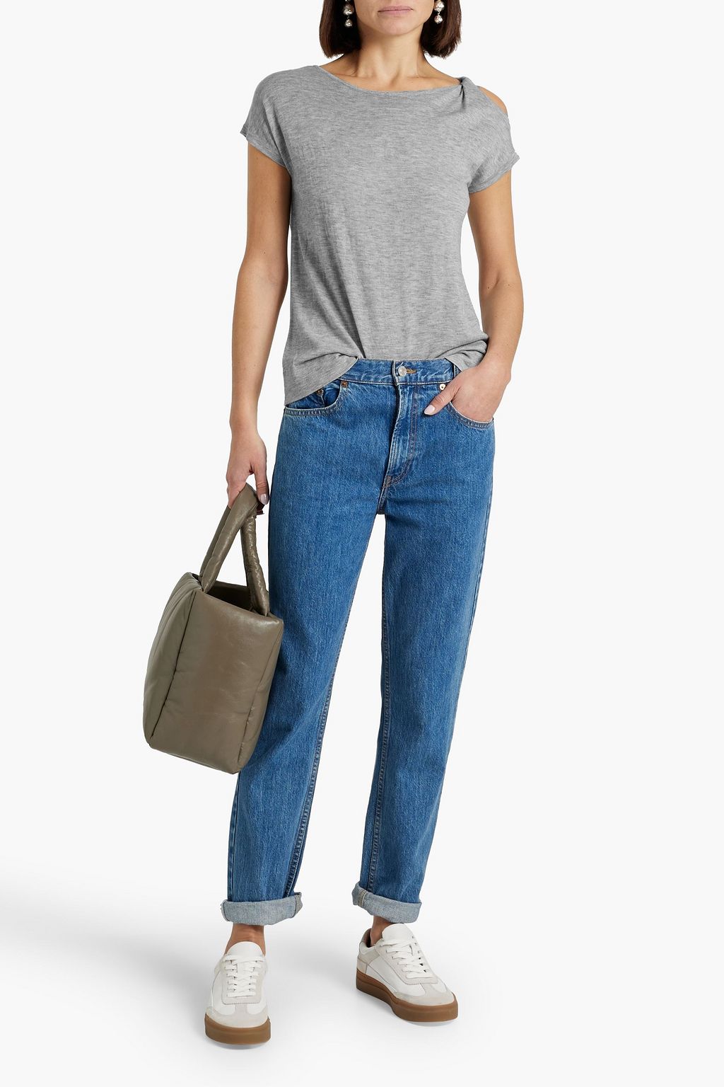 AUTUMN CASHMERE Cutout cashmere T-shirt