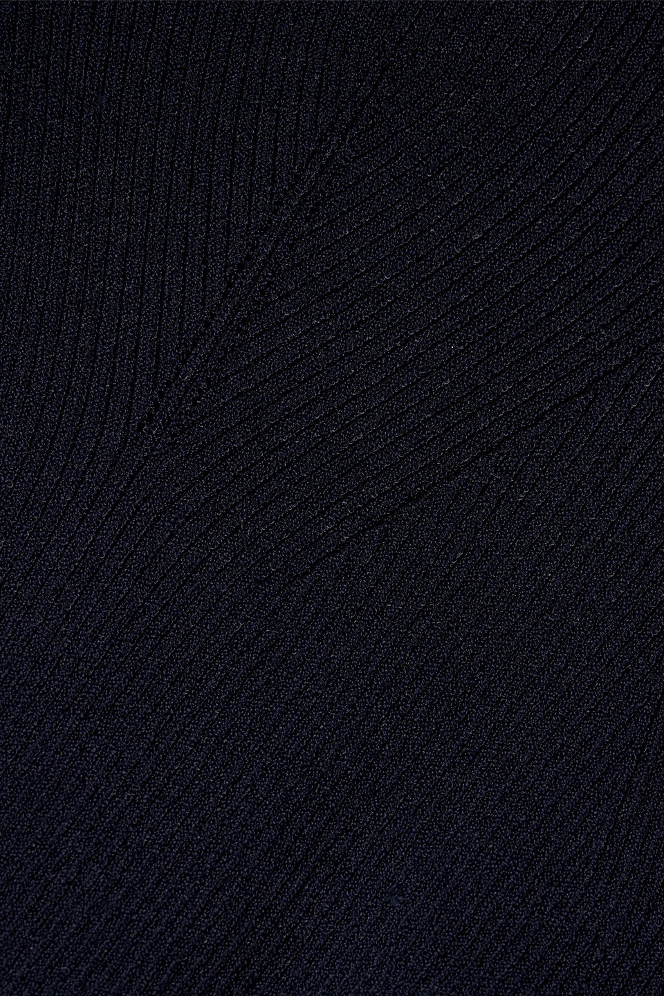 Shop Autumn Cashmere Ruffled Ribbed-knit Top In Navy