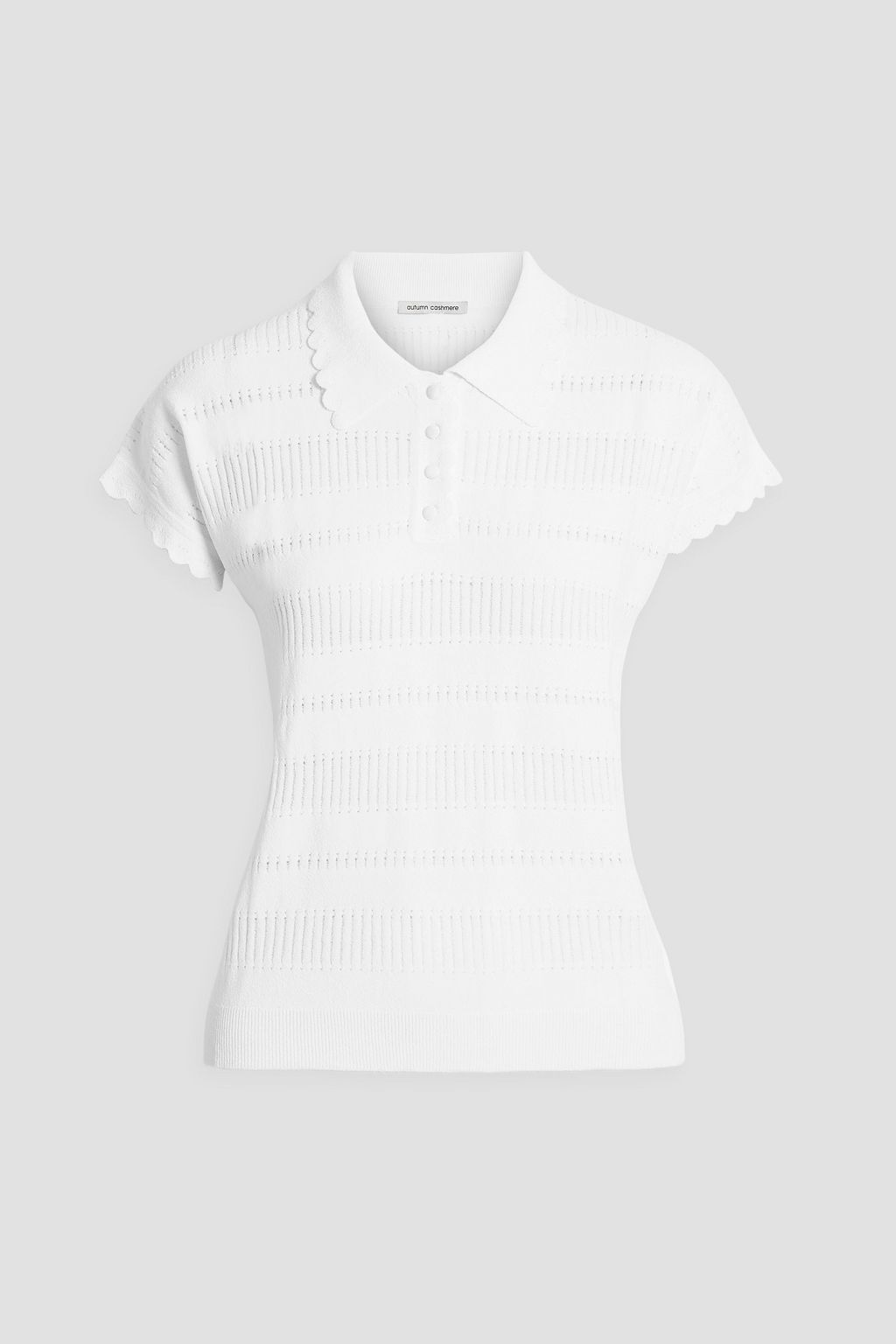 AUTUMN CASHMERE Pointelleknit polo shirt THE