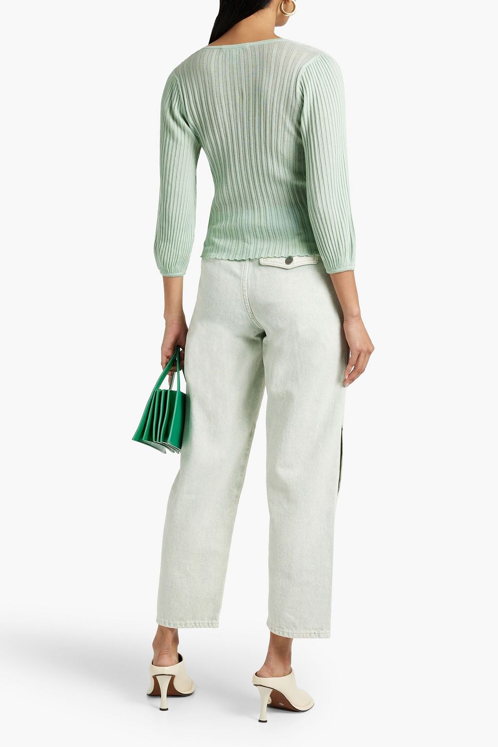 COTTON BY AUTUMN CASHMERE Ribbed cotton cardigan