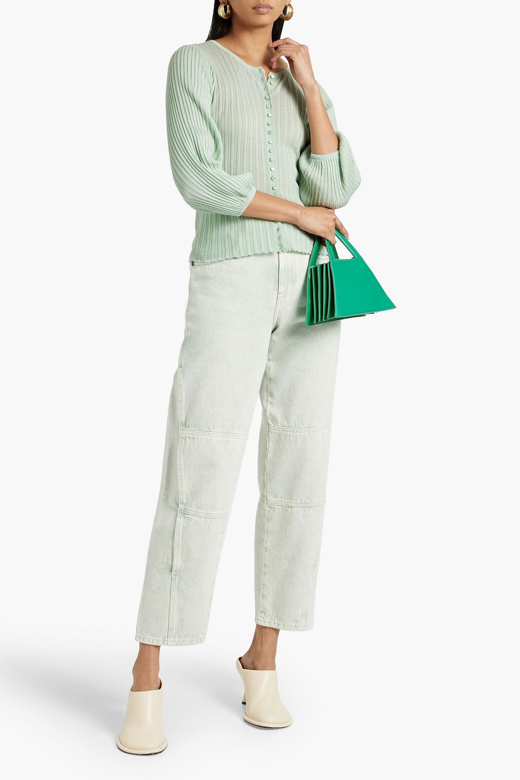 COTTON BY AUTUMN CASHMERE Ribbed cotton cardigan