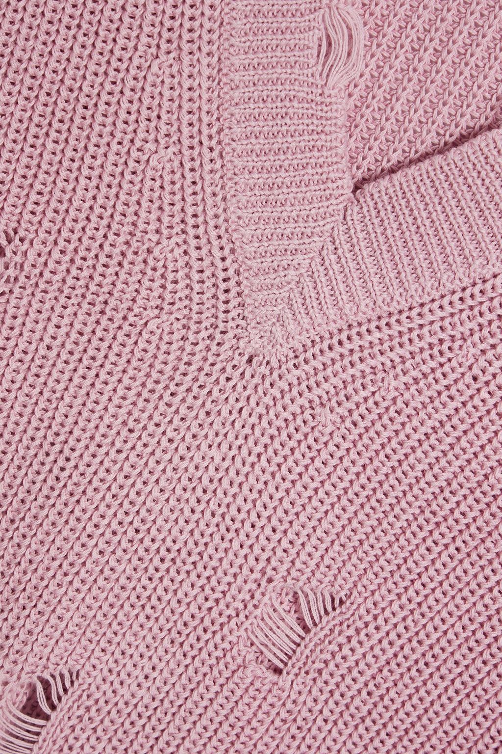 COTTON BY AUTUMN CASHMERE Distressed cotton sweater