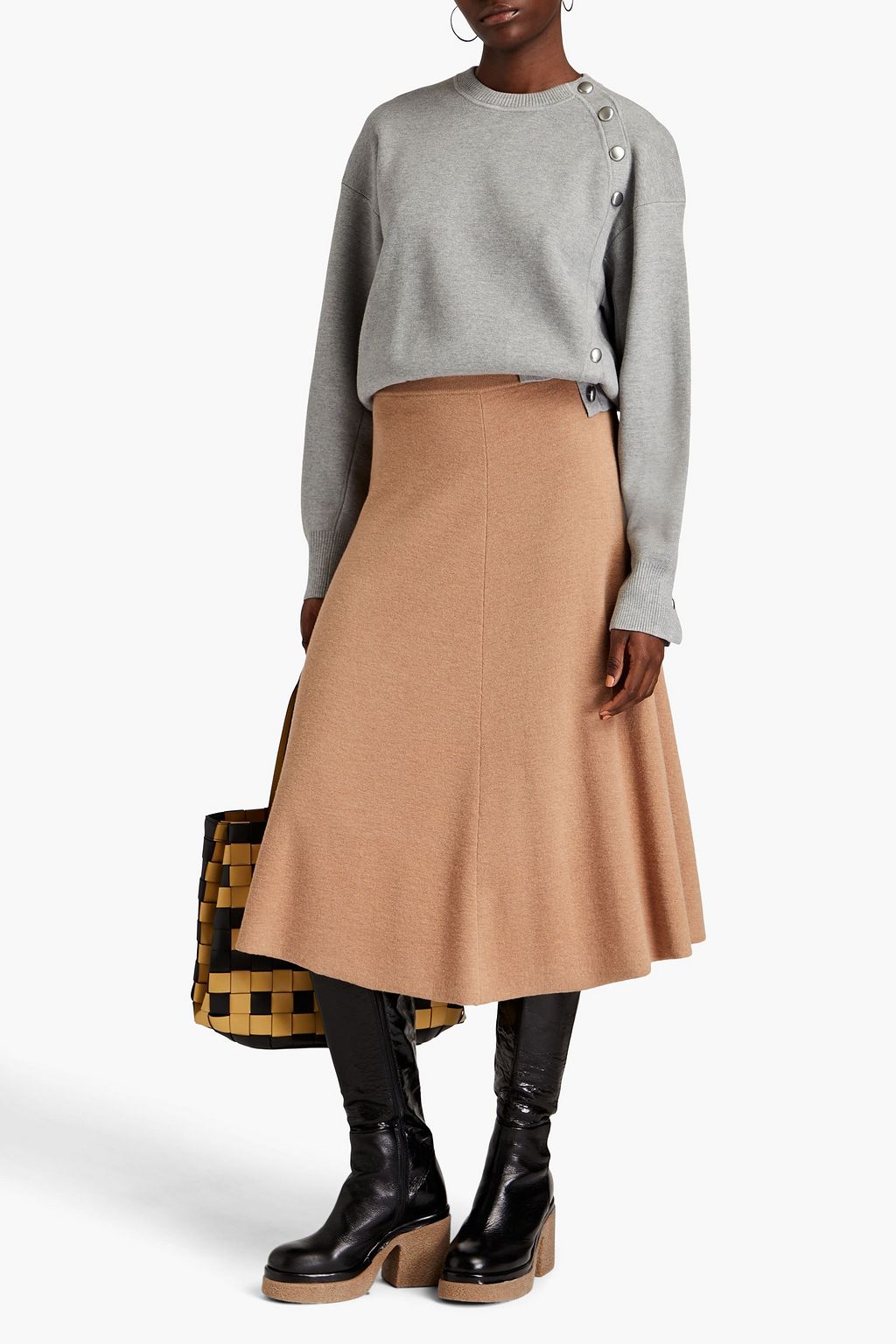3.1 PHILLIP LIM Pullover aus Rippstrick mit Druckknöpfen