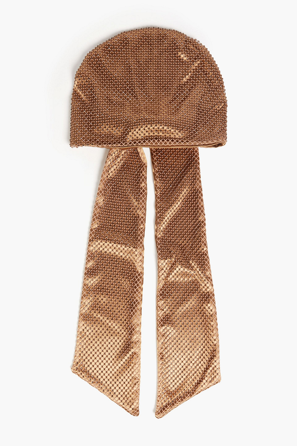 Gigi crystal-embellished fishnet and satin headscarf