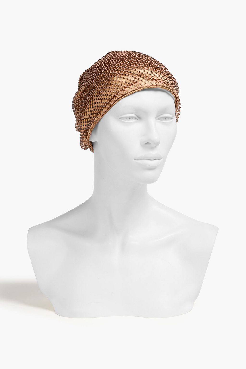 EUGENIA KIM Gigi crystal-embellished fishnet and satin headscarf | THE ...