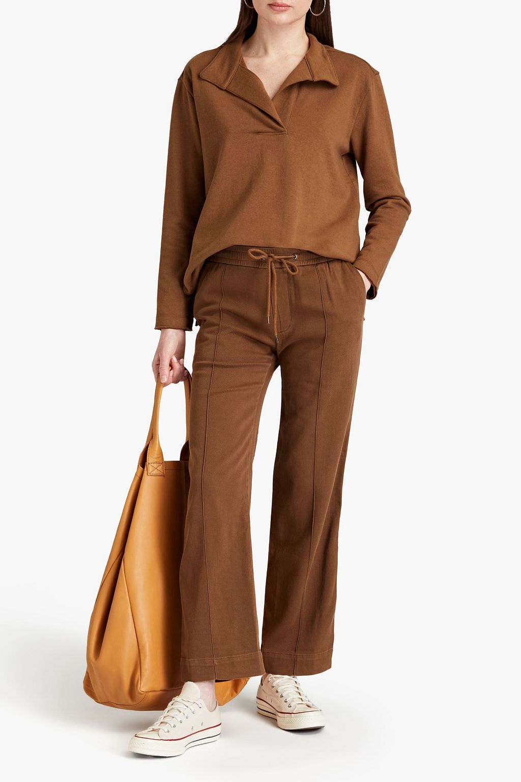 JAMES PERSE Cotton-blend twill straight-leg pants