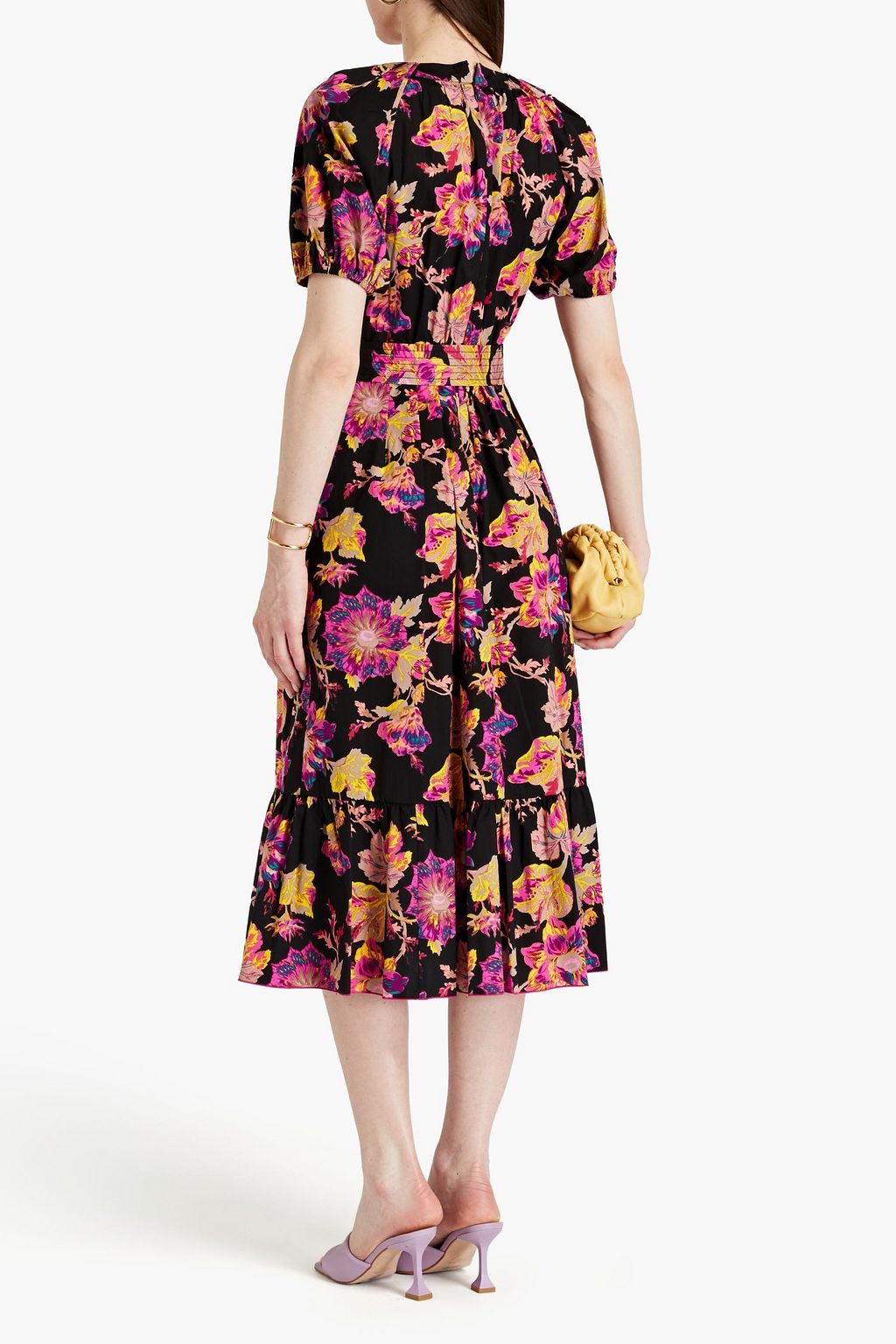 DIANE VON FURSTENBERG Lindy pleated floral-print midi dress | THE OUTNET