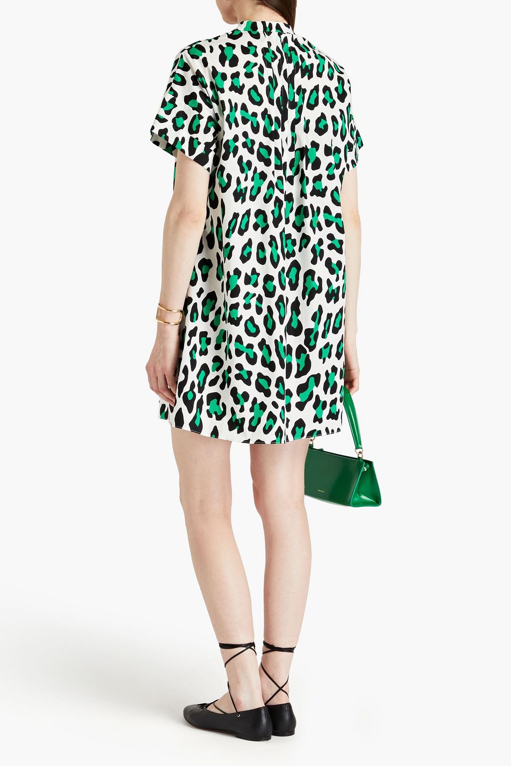 DIANE VON FURSTENBERG Fiona Minikleid aus Popeline aus einer Baumwollmischung mit Leopardenprint