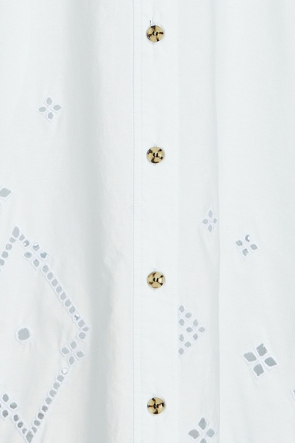GANNI Illusion Midikleid aus Baumwolle mit Lochstickerei