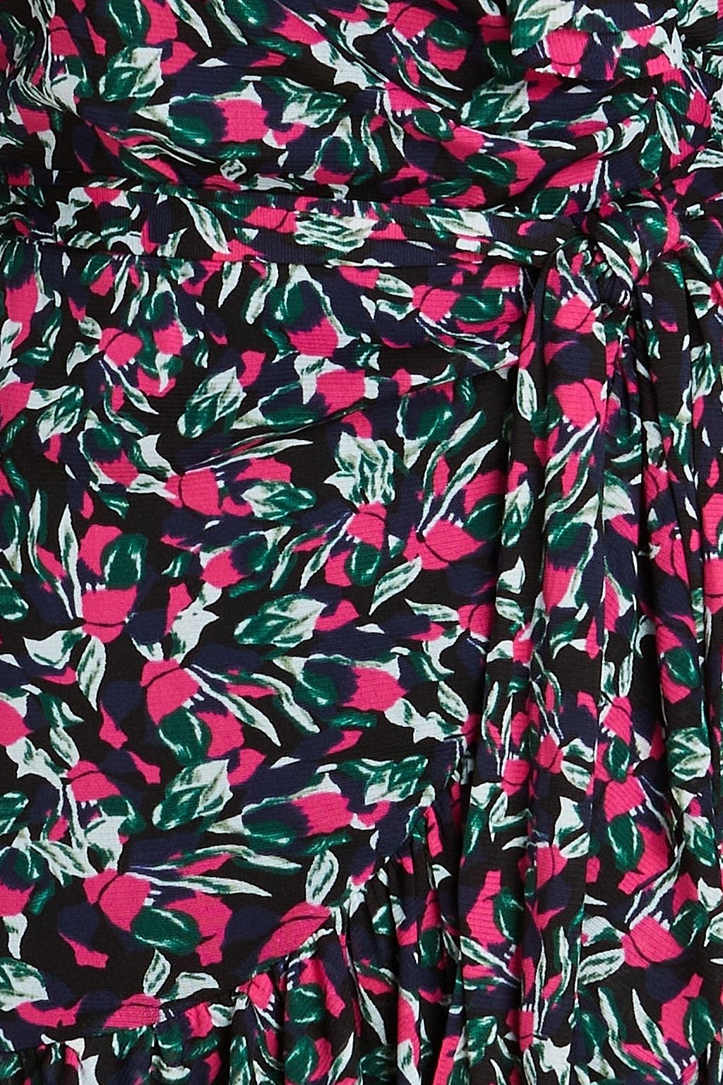 DIANE VON FURSTENBERG Paloma bedrucktes Mini-Wickelkleid aus Stretch-Mesh mit Rüschen