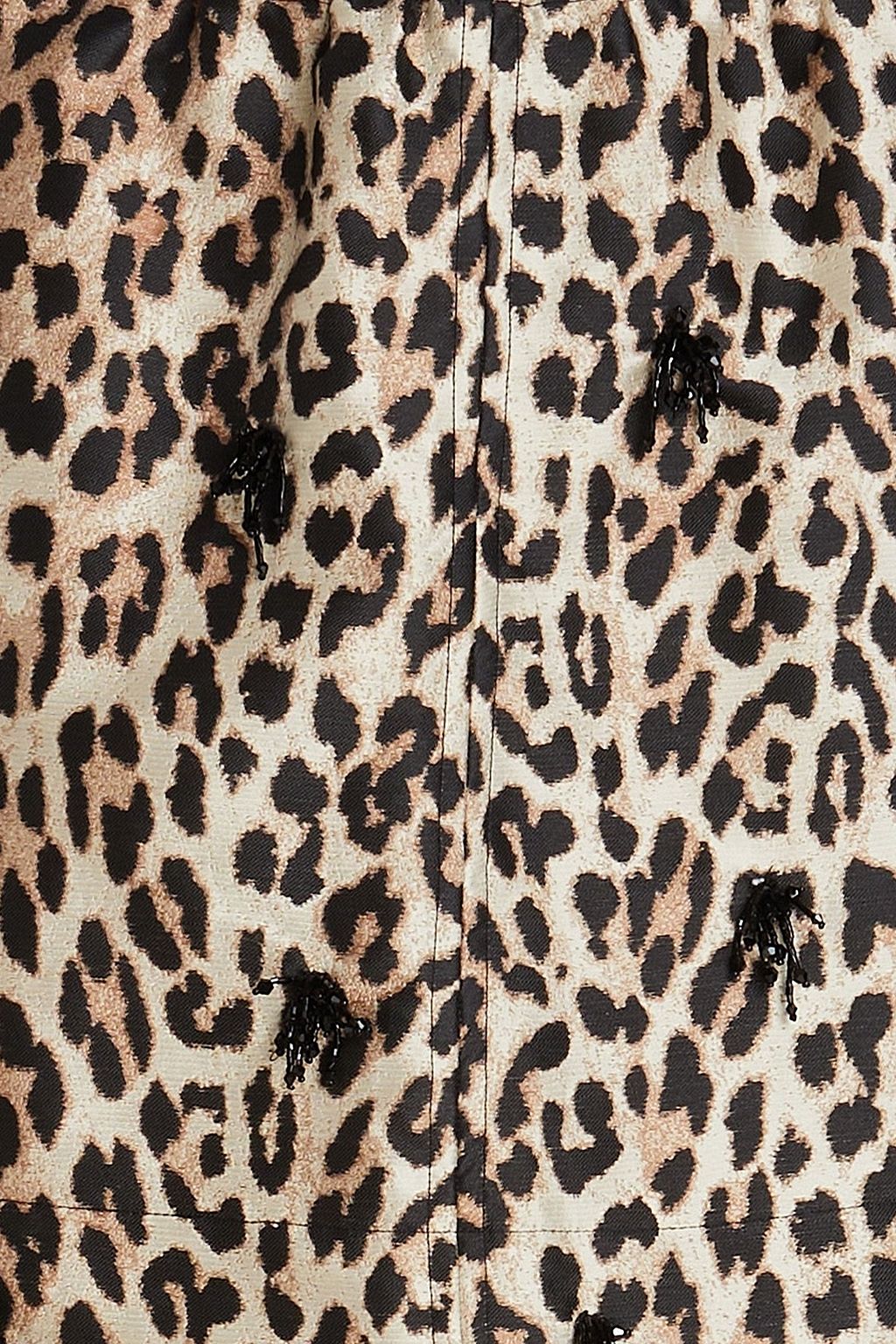 GANNI Leopard-print twill mini skirt