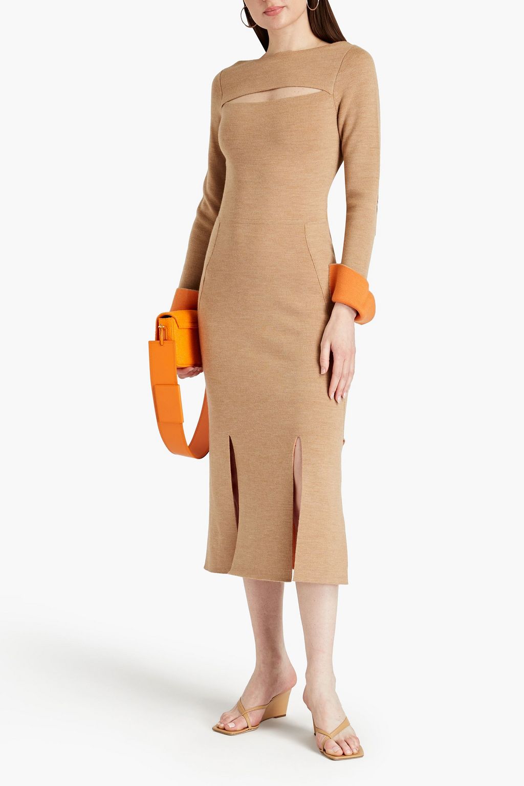 3.1 PHILLIP LIM Cutout wool-blend midi dress