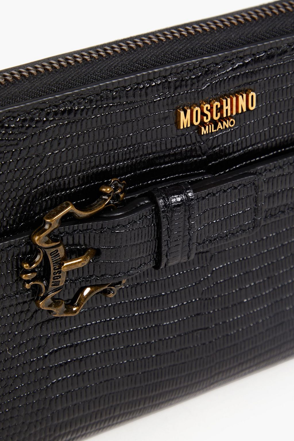 MOSCHINO Lizard-effect leather wallet