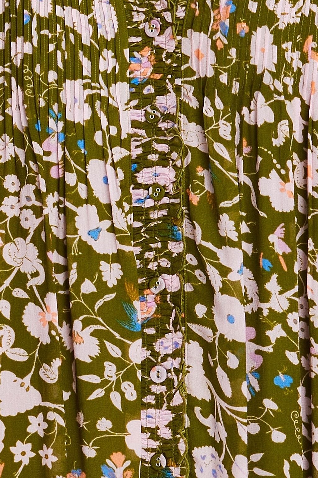 DIANE VON FURSTENBERG Layla Minikleid aus Chiffon mit floralem Print und Biesen
