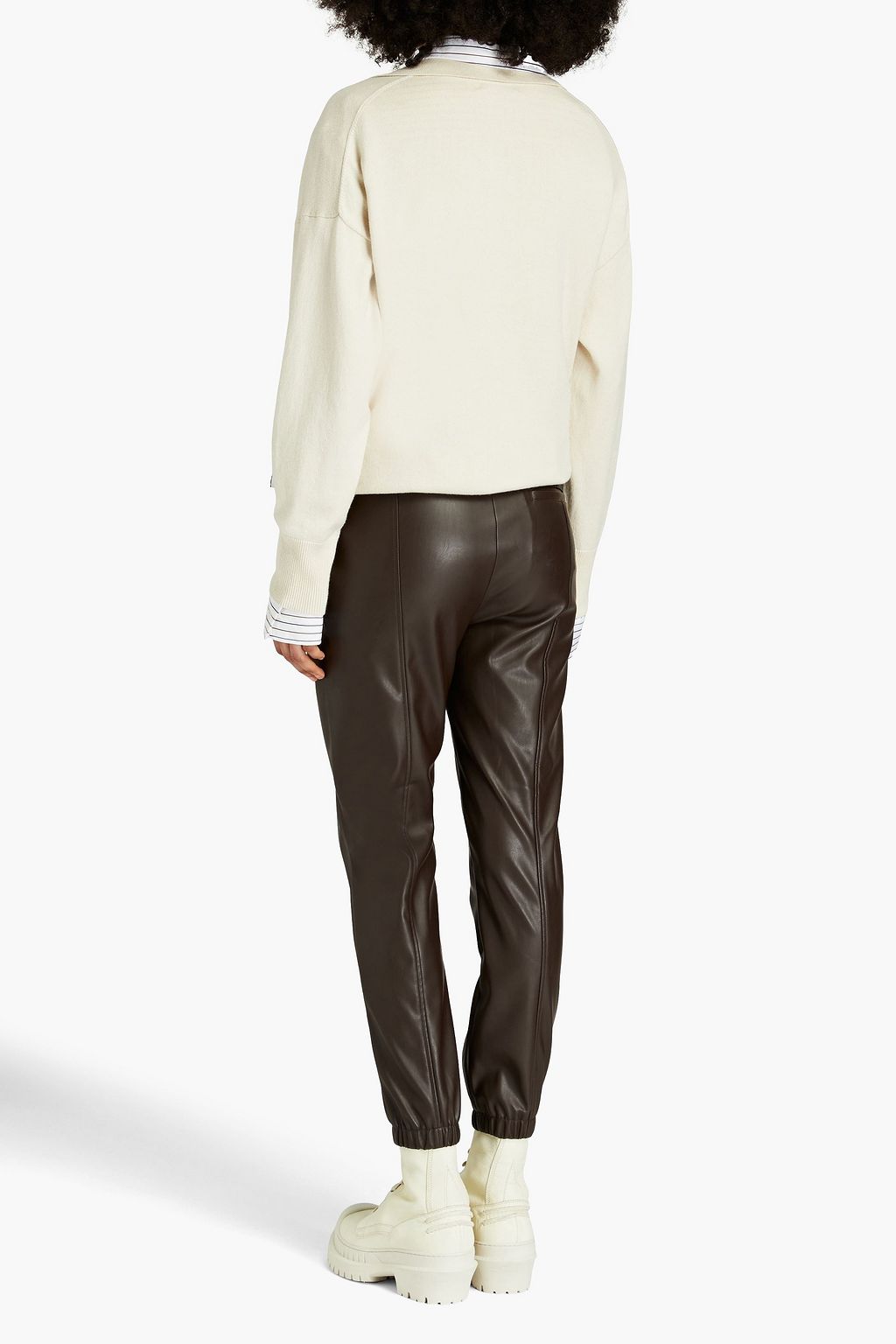 3.1 PHILLIP LIM Belted faux leather tapered pants