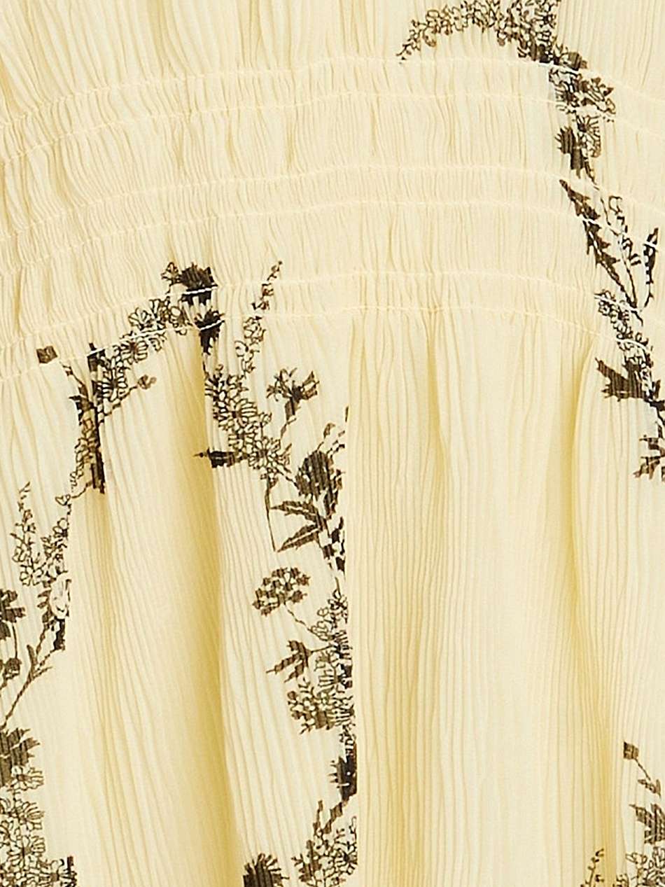 floral-print plissé-georgette mini dress
