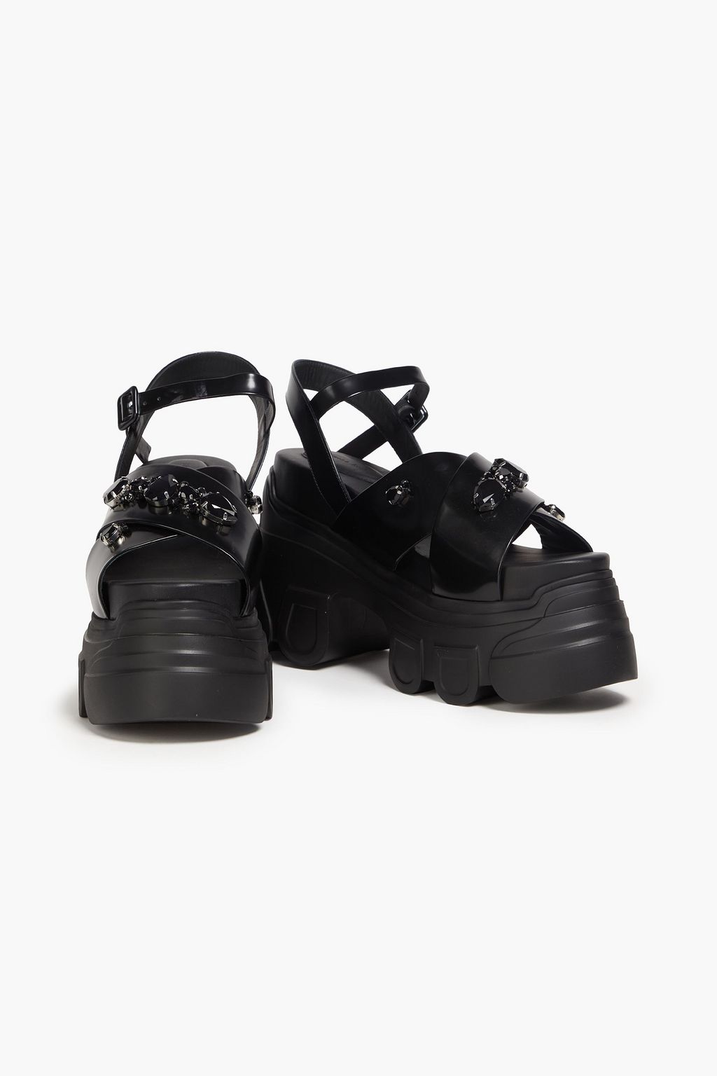 SIMONE ROCHA Embellished leather platform sandals | THE OUTNET