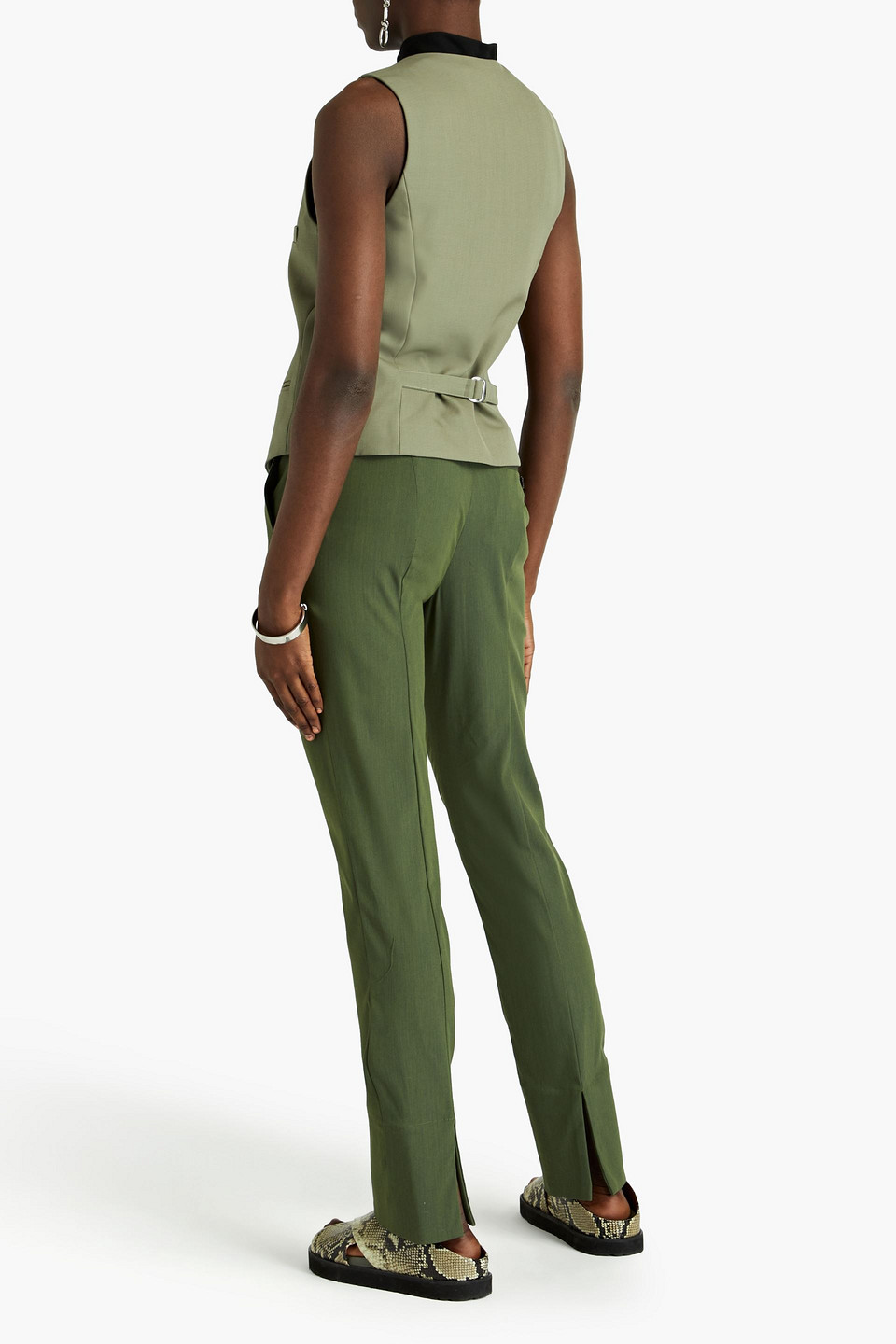 3.1 Phillip Lim Woven Slim-leg Pants In Army Green